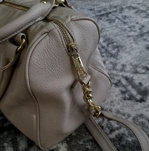 Steve Madden Leather Beige/Cream Mini Duffle Bag Purse